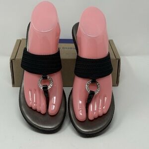 White Mountain Women's 8M White Mountain Black‎ Wedge Sandal